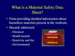 Hazardous materials must have accompanying msds sheets f. Ppt Material Safety Data Sheets Msds Powerpoint Presentation Free Download Id 121771