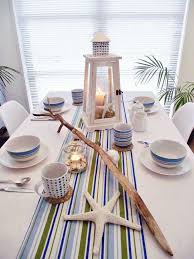 Decorazioni, buffet, ambientazione dedicati al mare e all'oceano. Tavola In Stile Marina Foto Design Mag