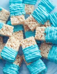 Chocolate Dipped Rice Crispy Treats With Blue On Blue Drizzle Chocolate Dipped Rice Krispie Treats Rice Krispies Rice Bubbles