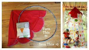 These diy canopy tent are stylish, durable and suitable for all types of exhibitions. Outdoor Teepee Playhouse Diy Projects Hula Hoop Tent Diy Kids Teepee Teepee Kids