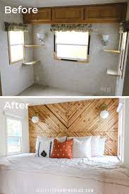 The couple initially thought it would take just one week to renovate the entire rv, but instead, it took six weeks. Rv Bedroom Remodel Camper Bedroom Before After Remodel Bedroom Rv Bedroom Remodel Diy Camper Remodel