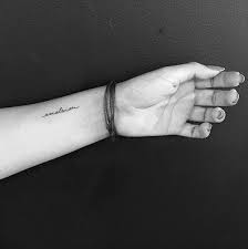 Wrist tattoo with butterfly and heart. 40 Tiny One Word Tattoos By Nyc Artist Jon Boy Tattooblend