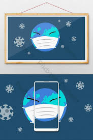 Ada yang butuh stiker seperti ini? Earth Wearing Mask Illustration Vector Template Illustration Ai Free Download Pikbest