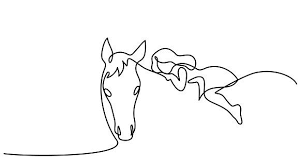 Small Girl Riding A Horse Horse Tattoo Design Horse Tattoo Line Art Drawings