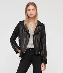 Allsaints Us Womens Balfern Leather Biker Jacket Black Biker Jacket Leather Jackets Women Leather Biker Jacket