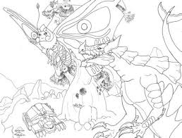 Pin on lineart classic movie monsters. Mothra Coloring Pages Learny Kids
