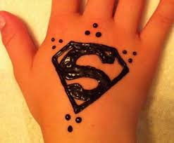 Superman Logo Mehendi Design For Kids Henna Designs Kids Mehndi Designs For Kids Henna Tattoo Designs