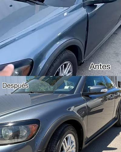 Antes y después 🤩 Atendemos todo tipo de autos! Esta clienta se fue re  feliz con su auto renovado, no es solo pintar una que otra pieza, el  enfoque es que se