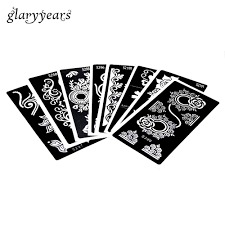 Cut design of choice from sheet. 8 Sheets Hollow Henna Tattoo Stencil Body Art Paste Drawing Flower Heart Pattern Bracelet Design Mehndi Tattoo Templates S200 01 Templates Sticker Templates Drawingmehndi Design Aliexpress