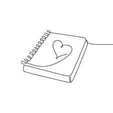 Continuous Line Drawing Of Books In Love Graphic Linear Drawing Png And Vector With Transparent Background For Free Download Notebook Drawing Continuous Line Drawing Line Art Drawings