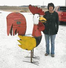 67 Recycled Metal Rooster Tin Art Chicken Tin Art Metal Rooster Metal Chicken