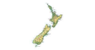 New zealand's climate is complex and varies from warm subtropical in the far north to cool temperate climates in the far south, with severe alpine conditions in the mountainous areas. Neuseeland Landkarte