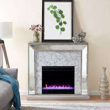 Get electric fireplace inserts or the wall mounted fireplace you've always wanted now. Southern Enterprises Legamma Color Changing 44 In Electric Fireplace In Antique Silver Hd013640 The Home Depot Faux Stone Fireplaces Faux Stone Electric Fireplace Electric Fireplace