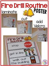 Fire Drill Book And Routine Poster To Support Students And