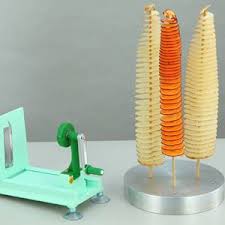 ▪using a sharp knife, start cutting the potato in a spiral direction, from left to right, cutting down to. Tornado Potato Twister Cutter Vegetable Spiral Slicers Potato Twister Tornado Potato Spiral Vegetable Slicer
