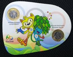 O mascote olímpico representa a diversidade dos animais do país. Brasil Blister Rio 2016 Olimpiadas Com 2 Moedas F