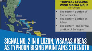 Typhoon bising has maintained its maximum sustained winds of 130 kilometers per hour near the center and gustiness of up to 160 kph. Riswkymligwcqm