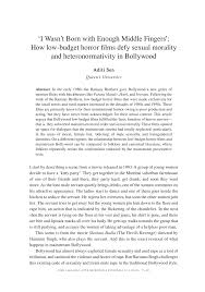 PDF) I Wasnt Born with Enough Middle Fingers: How low-budget horror films  defy sexual m orality and heteronormativity in Bollywood