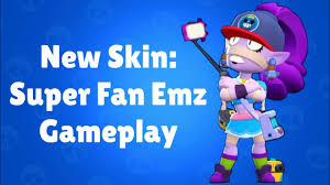 Sugar rush sandy (ios, android) brawl stars. New Skin Super Fan Emz Gameplay Brawl Stars Youtube