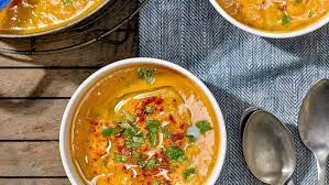 This Is A Lentil Soup That Defies Expectations Of What Lentil Soup Can Be It Is Light Spicy And A Bold Red Color No Red Lentil Soup Lentil Soup Soup Recipes
