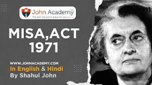 MISA, Act 1971 By Shahul John #ias #upsc #misa