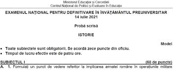 Cele mai interesante stiri despre model subiecte definitivat 2020 romana. Modele Definitivare 2021 Istorie Programa ArhivÄƒ Edu Ro Materiale De Istorie