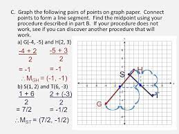 Find the length using your procedure described in part b. Investigating The Midpoint And Length Of A Line Segment Developing The Formula For The Midpoint Of A Line Segment Definition Midpoint The Point That Divides Ppt Download