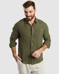 Tulum-Casual Green Linen Shirt Long Sleeve – CAMIXA