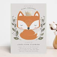 Royal Fox Foil Pressed Baby Shower Invitations By Lehan Veenker Minted