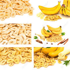 Maybe you would like to learn more about one of these? Set Of Heap Of Dried Banana Chips With Yellow Banana Bunch Cinnamon Anise And Green Leaves On White Background Stock Photo Picture And Royalty Free Image Image 152885566
