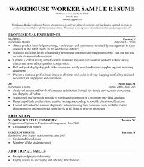 Entry Level Warehouse Resume Elegant Warehouse Worker Resume Sample Resume Panion Warehouse Resume Warehouse Worker Sample Resume