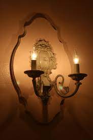 Wall Sconces We Added I Put A Wall Plaque Behind The Sconce To Add Some Dimension Shabby Chic Plaques Wall Sconces Wall Sconce Lighting