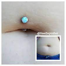 Progress Picture Of A Healing Floating Navel Piercing On My Cousin Dana With A Piercings For Girls Navel Jewelry Navel Piercing