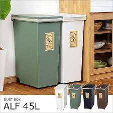 楽天市場 プッシュ式ダストボックス アルフ 45l ゴミ箱 ダストbox ふた付き 屋外 スリム キャスター 分別 プッシュボタン キッチン 台所 リビング ダイニング 大容量 おしゃれ かわいい モダン 雑貨 塩系 西海岸 モノトーン かっこいい 一人暮らし テレワーク 在宅