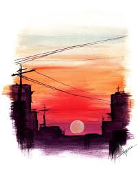 Watercolor Sunset Watercolor Sunset Watercolor Sunset Sunset Painting Painting Art Projects
