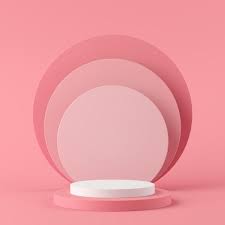Abstract Geometry Shape White Color And Pink Color Podium On Pink Color Background For Product Minimal Concept 3d Rendering Geometry Shape Abstract Pink