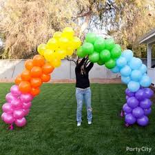Rainbow Balloon Arch How To Party City Rainbow Balloon Arch Party City Balloons Rainbow Balloons