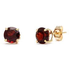 Junior jewels kids' 14k gold over silver cubic zirconia flower hoop earrings sale $150.00. Kabella 14k Yellow Gold Round Garnet Stud Earrings On Sale Overstock 2614192 Yellow Gold