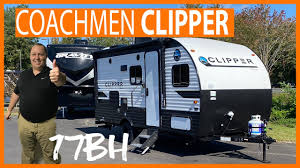 As you step inside you will see a double bed in front with storage at the head of the bed and in the overhead cabinetry as well. 2021 Coachmen Clipper 17bh The Smallest Bunk House Travel Trailer Youtube
