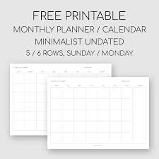 There is one exception to this and that is the year planner, this should be printed on to a5 paper at 70% scale and then z folded to fit in to a6. Bobbiprintables Free Printable Minimalist Monthly Planner