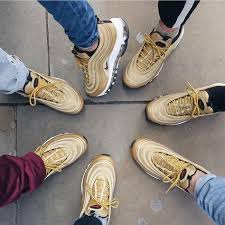 Gold Check Out Our Favorite Shots Of The Recently Released Nike Air Max 97 Metallic Gold Link In Bio By Sneakers Nike Air Max 97 Nike Air Max Air Max 97