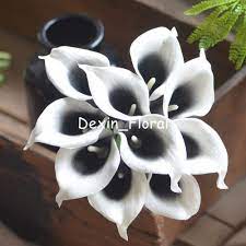 Broken pattern stripe spots daylilies. Black Picasso Calla Lilies Real Touch Flowers For Silk Wedding Bouquets Artificial Calla Lily Artificial Flowers Touch Flower Real Touch Flowersartificial Flowers Aliexpress
