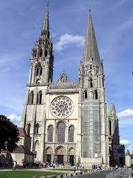 Was originally three photos stitched into one. Front View Of Chartres Front View Chartres Cathedral Americans In France Chartres Cathedral Famous Places In France
