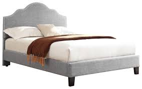 The madison upholstered bed elevates your bedroom from plain and simple to stylish and sophisticated as you transform your bedroom into the master retreat you've always wanted. Transitional Queen Upholstered Bed With Nailhead Trim Sadler S Home Furnishings Upholstered Beds