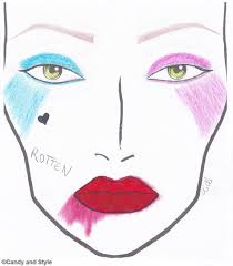 Hi, it has been a long time since i did a makeup tutorial. Harley Quinn Suicide Squad Makeup Halloween Face Chart Candy And Style