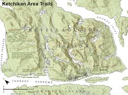 Learn and laugh as we travel by the salmon ladder on ketchikan creek viewing the spawning grounds and live salmon in season, city park's fascinating fish hatchery and eagle center, picturesque whale park with its beautiful flowers, and infamous creek street marking ketchikan's colorful past and salty beginnings. Ketchikan Alaska Trail Maps