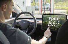 10 Tesla Model 3 Display Psd Mockups In 2020 Mockup Psd Mockup Free Psd Mockups Templates