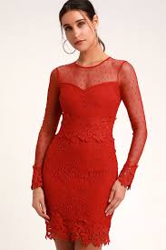 Lacey Lane Red Lace Long Sleeve Dress Mod And Retro Clothing Red Lace Long Sleeve Dress Long Sleeve Lace Dress Long Sleeve Dress
