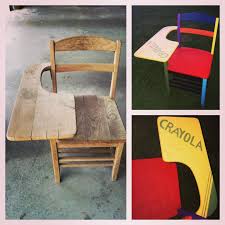 Repurpose Vintage Crayola Desk I Painted Today Upcycle Chair Repurposed Playroom