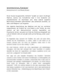 Erzählt werden die umstände und folgen der kündigung eines mitarbeiters, der ohne ersichtlichen grund ein opfer von rationalisierungsm. Liste Der Interpretationen Germanistik Deutsch